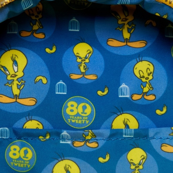 Loungefly Looney Tunes Tweety Bird Backpack Bag Purse 80th Anniversary NWT - Picture 12 of 16